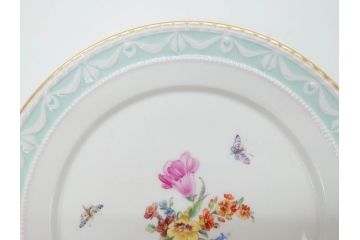 ベルリン　KPM(ベルリン王立磁器製陶所)　KURLAND　クアランド　クラシックな雰囲気が素敵なプレート3枚セット(ケーピーエムベルリン、王笏、皿、洋食器)(R-070199)