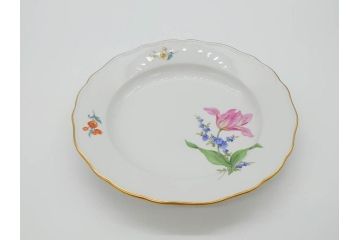 ドイツ　マイセン　Meissen　ベーシックフラワー　二つ花　それぞれ違った花達が食卓のアクセントになるプレート5枚セット(皿、洋食器)(R-070200)