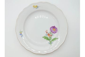 ドイツ　マイセン　Meissen　ベーシックフラワー　二つ花　それぞれ違った花達が食卓のアクセントになるプレート5枚セット(皿、洋食器)(R-070200)