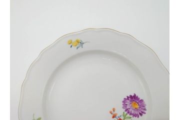 ドイツ　マイセン　Meissen　ベーシックフラワー　二つ花　それぞれ違った花達が食卓のアクセントになるプレート5枚セット(皿、洋食器)(R-070200)