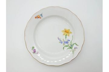 ドイツ　マイセン　Meissen　ベーシックフラワー　二つ花　それぞれ違った花達が食卓のアクセントになるプレート5枚セット(皿、洋食器)(R-070200)