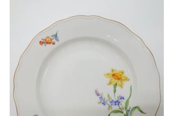 ドイツ　マイセン　Meissen　ベーシックフラワー　二つ花　それぞれ違った花達が食卓のアクセントになるプレート5枚セット(皿、洋食器)(R-070200)
