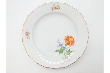 ドイツ　マイセン　Meissen　ベーシックフラワー　二つ花　それぞれ違った花達が食卓のアクセントになるプレート5枚セット(皿、洋食器)(R-070200)