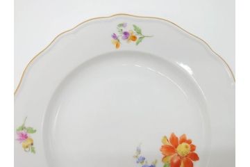 ドイツ　マイセン　Meissen　ベーシックフラワー　二つ花　それぞれ違った花達が食卓のアクセントになるプレート5枚セット(皿、洋食器)(R-070200)