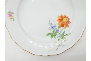 ドイツ　マイセン　Meissen　ベーシックフラワー　二つ花　それぞれ違った花達が食卓のアクセントになるプレート5枚セット(皿、洋食器)(R-070200)