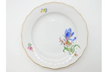 ドイツ　マイセン　Meissen　ベーシックフラワー　二つ花　それぞれ違った花達が食卓のアクセントになるプレート5枚セット(皿、洋食器)(R-070200)