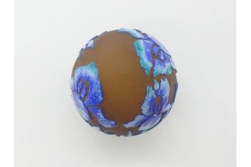 フランス　ラ・ロシェール　La Rochere　卵型　ガラス製　使いやすいデザインのペーパーウェイト(アイリス、置物、ディスプレイ)(R-070209)