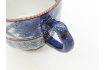加藤利昌　清水焼　染付　祥瑞文　落ち着いた雰囲気が素敵なコーヒーカップ&ソーサー6客セット(珈琲碗皿、和食器)(R-070212)