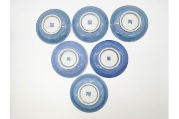 加藤利昌　清水焼　染付　祥瑞文　落ち着いた雰囲気が素敵なコーヒーカップ&ソーサー6客セット(珈琲碗皿、和食器)(R-070212)