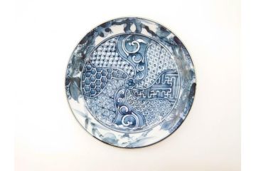 加藤利昌　清水焼　染付　祥瑞文　落ち着いた雰囲気が素敵なコーヒーカップ&ソーサー6客セット(珈琲碗皿、和食器)(R-070212)