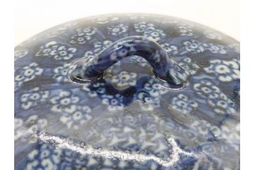 加藤利昌　清水焼　染付　描かれた鳳凰が美しい蓋付き湯呑み5客セット(和食器、湯のみ、茶碗)(R-070213)