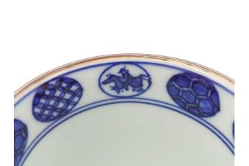 松谷窯　叶松谷(道夫)　捻祥瑞意 古紋金箔散　多様なデザインが目を惹く湯呑み(共箱付き、湯のみ、和食器)(R-070216)