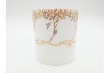 大倉陶園(OKURA、OAC)　フクロウ　ゴールドのデザインが優美な印象を与えるマグカップ(洋食器、箱付き、梟、リス)(R-070218)