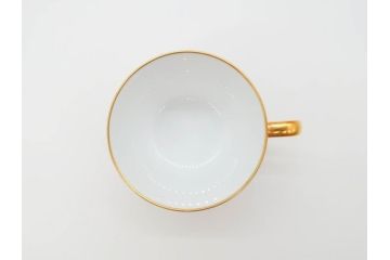 大倉陶園(OKURA、OAC)　色蒔き(ピンク)　シンプルながら上品な雰囲気を醸し出すモーニングカップ&ソーサー(洋食器、C&S、箱付き)(R-070220)