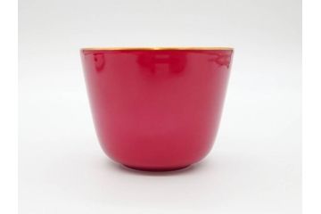 大倉陶園(OKURA、OAC)　色蒔き(マロン)　シンプルながら上品な雰囲気を醸し出すモーニングカップ&ソーサー(洋食器、C&S、箱付き、マローネ、マルーン)(R-070222)