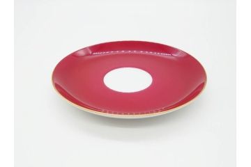 大倉陶園(OKURA、OAC)　色蒔き(マロン)　シンプルながら上品な雰囲気を醸し出すモーニングカップ&ソーサー(洋食器、C&S、箱付き、マローネ、マルーン)(R-070222)