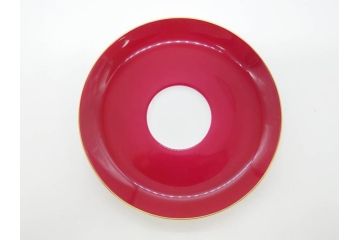 大倉陶園(OKURA、OAC)　色蒔き(マロン)　シンプルながら上品な雰囲気を醸し出すモーニングカップ&ソーサー(洋食器、C&S、箱付き、マローネ、マルーン)(R-070222)