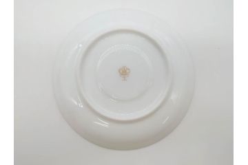 大倉陶園(OKURA、OAC)　色蒔き(マロン)　シンプルながら上品な雰囲気を醸し出すモーニングカップ&ソーサー(洋食器、C&S、箱付き、マローネ、マルーン)(R-070222)