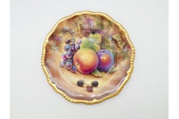 イギリス　ROYAL WORCESTER(ロイヤルウースター)　ペインテッドフルーツ　約20cm　一つ一つ丁寧に絵付けされた意匠が美しいプレート(ハンドペイント、箱付き、洋食器、皿)(R-070225)