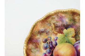 イギリス　ROYAL WORCESTER(ロイヤルウースター)　ペインテッドフルーツ　約20cm　一つ一つ丁寧に絵付けされた意匠が美しいプレート(ハンドペイント、箱付き、洋食器、皿)(R-070225)
