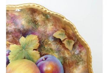 イギリス　ROYAL WORCESTER(ロイヤルウースター)　ペインテッドフルーツ　約20cm　一つ一つ丁寧に絵付けされた意匠が美しいプレート(ハンドペイント、箱付き、洋食器、皿)(R-070225)