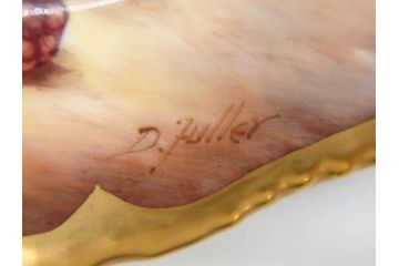 イギリス　ROYAL WORCESTER(ロイヤルウースター)　ペインテッドフルーツ　約20cm　一つ一つ丁寧に絵付けされた意匠が美しいプレート(ハンドペイント、箱付き、洋食器、皿)(R-070225)