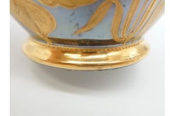 ドイツ　アッカーマン&フリッツ(Ackermann&Fritze)　金彩　ハンドペイント　繊細なデザインが優美な印象を放つフラワーベース(gute Nacht、花器、花瓶、花入)(R-070227)