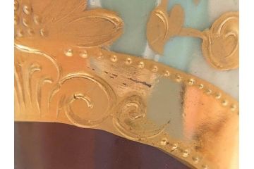 ドイツ　アッカーマン&フリッツ(Ackermann&Fritze)　金彩　ハンドペイント　繊細なデザインが優美な印象を放つフラワーベース(gute Nacht、花器、花瓶、花入)(R-070227)