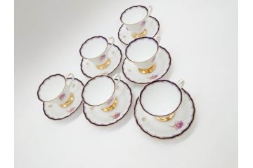 大倉陶園(OKURA、OAC)　カトレア　気品が感じられるティーカップ&ソーサー6客セット(洋食器、洋蘭、オーキッド)(R-070230)