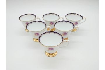 大倉陶園(OKURA、OAC)　カトレア　気品が感じられるティーカップ&ソーサー6客セット(洋食器、洋蘭、オーキッド)(R-070230)