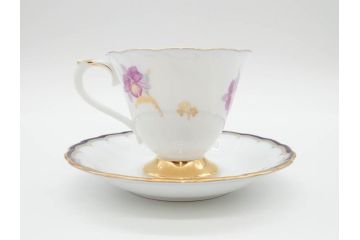 大倉陶園(OKURA、OAC)　カトレア　気品が感じられるティーカップ&ソーサー6客セット(洋食器、洋蘭、オーキッド)(R-070230)
