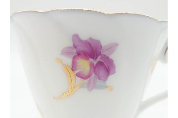 大倉陶園(OKURA、OAC)　カトレア　気品が感じられるティーカップ&ソーサー6客セット(洋食器、洋蘭、オーキッド)(R-070230)