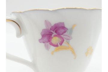 大倉陶園(OKURA、OAC)　カトレア　気品が感じられるティーカップ&ソーサー6客セット(洋食器、洋蘭、オーキッド)(R-070230)