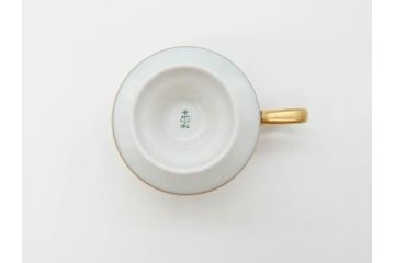 東ドイツ　リヒテ社　Lichte Echt Kobalt　金彩　コバルト　落ち着いた紺色に金の装飾が美しいカップ&ソーサー6客セット(洋食器、C&S)(R-070231)