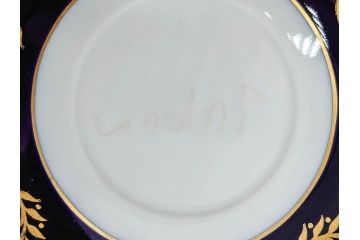 東ドイツ　リヒテ社　Lichte Echt Kobalt　金彩　コバルト　落ち着いた紺色に金の装飾が美しいカップ&ソーサー6客セット(洋食器、C&S)(R-070231)