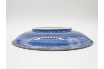 加藤利昌　清水焼　祥瑞花鳥文　8.3寸　約25cm　落ち着いた色合いが素敵な大皿2枚セット(和食器、和皿、染付、八寸三分)(R-070234)