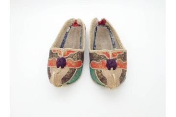 明治期　金襴製　履き物　沓(靴、くつ、仏教、僧侶、装東)(R-070235)