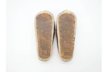 明治期　金襴製　履き物　沓(靴、くつ、仏教、僧侶、装東)(R-070235)