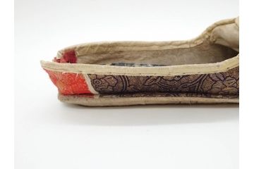 明治期　金襴製　履き物　沓(靴、くつ、仏教、僧侶、装東)(R-070235)