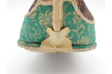 明治期　金襴製　履き物　沓(靴、くつ、仏教、僧侶、装東)(R-070235)