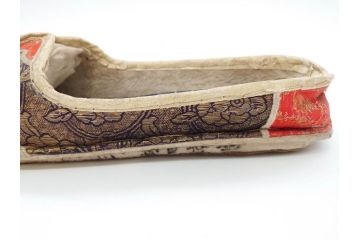 明治期　金襴製　履き物　沓(靴、くつ、仏教、僧侶、装東)(R-070235)