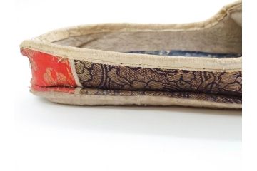 明治期　金襴製　履き物　沓(靴、くつ、仏教、僧侶、装東)(R-070235)