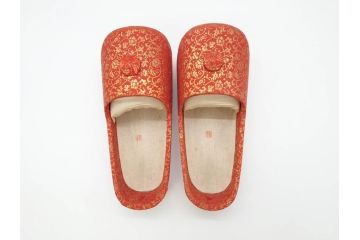 金襴張り　挿鞋(束帯、木製、履物、靴、くつ、クツ、法要、葬儀、仏具、僧侶、法衣、装束、神主)(R-070236)