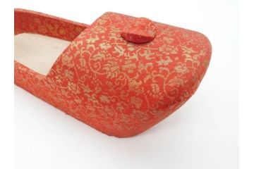 金襴張り　挿鞋(束帯、木製、履物、靴、くつ、クツ、法要、葬儀、仏具、僧侶、法衣、装束、神主)(R-070236)