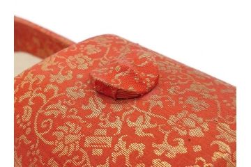 金襴張り　挿鞋(束帯、木製、履物、靴、くつ、クツ、法要、葬儀、仏具、僧侶、法衣、装束、神主)(R-070236)