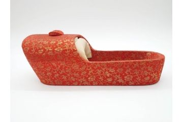金襴張り　挿鞋(束帯、木製、履物、靴、くつ、クツ、法要、葬儀、仏具、僧侶、法衣、装束、神主)(R-070236)