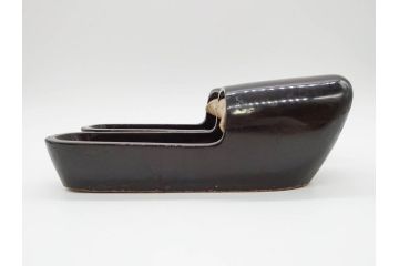 古い浅沓(束帯、木製、履物、靴、くつ、クツ、法要、葬儀、仏具、僧侶、法衣、装束、神主、衣冠、直衣、狩衣)(R-070237)