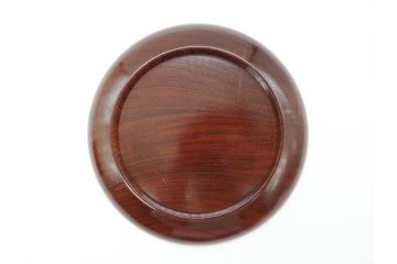 人間国宝　川北良造　金線象嵌　欅(ケヤキ)造　約17cm　杢目が美しく落ち着いた雰囲気の銘々皿6枚セット(共箱付き、木製皿、中皿)(R-070259)