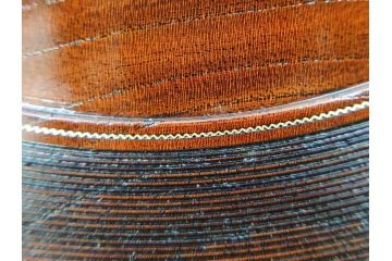 人間国宝　川北良造　金線象嵌　欅(ケヤキ)造　約17cm　杢目が美しく落ち着いた雰囲気の銘々皿6枚セット(共箱付き、木製皿、中皿)(R-070259)