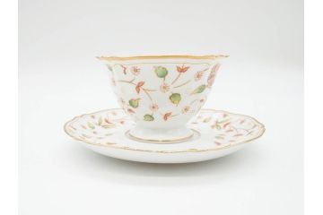 大倉陶園(OAC)　OKURA CHINA　フラワー　華やかな花のデザインが気分を上げてくれるティーカップ&ソーサー3客セット(箱付き、洋食器)(R-070260)
